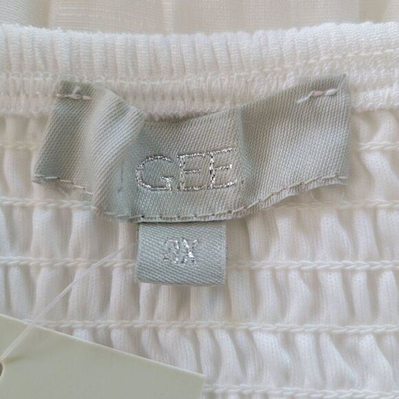 J Gee White Ruffled Peasant's Dress (Size 3X) - Picture 5 of 9